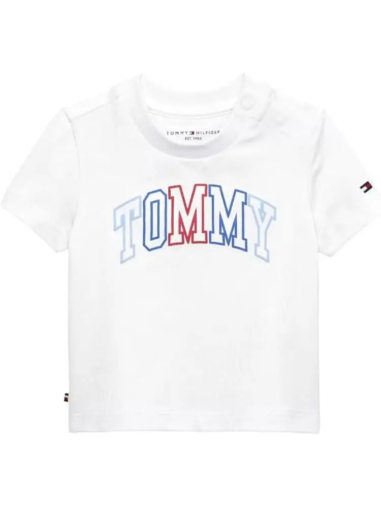 tshirt bianca neonato maxi logo