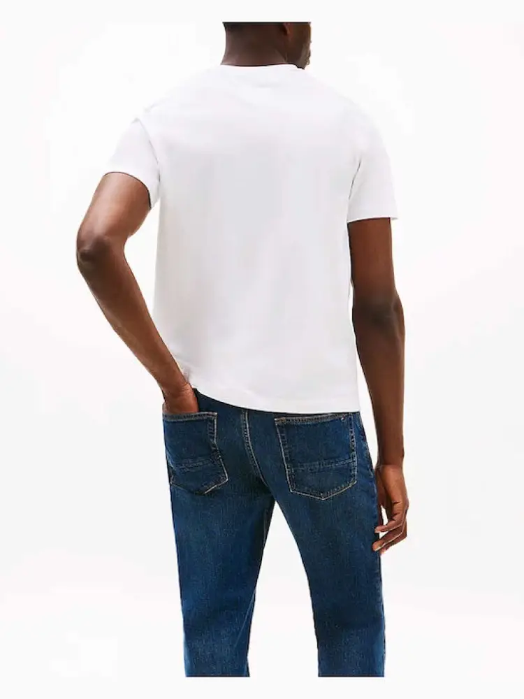 tshirt bianca uomo in cotone stampa logo sul davanti miniatura 3