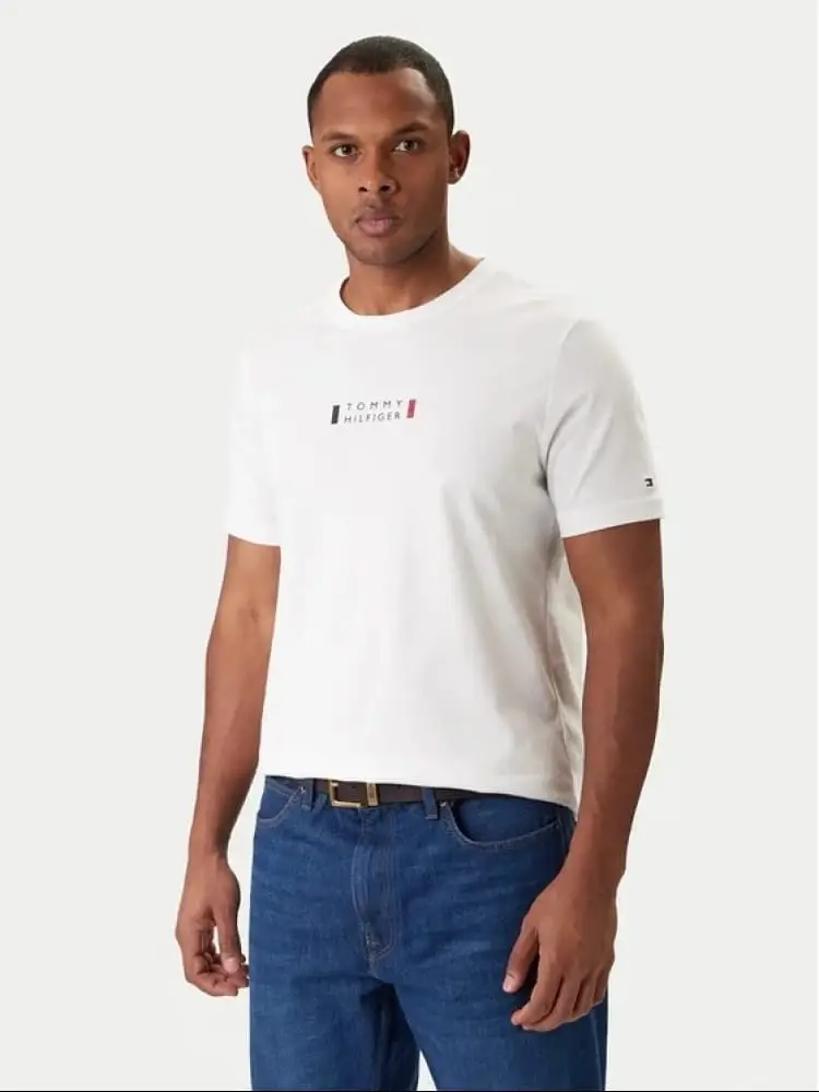 tshirt bianca uomo logo sul davanti