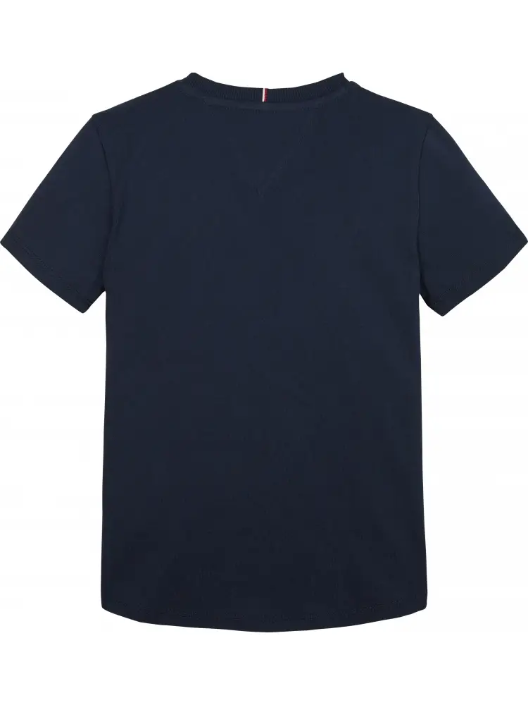 tshirt blu navy bambina in cotone maxi logo sul davanti miniatura 2