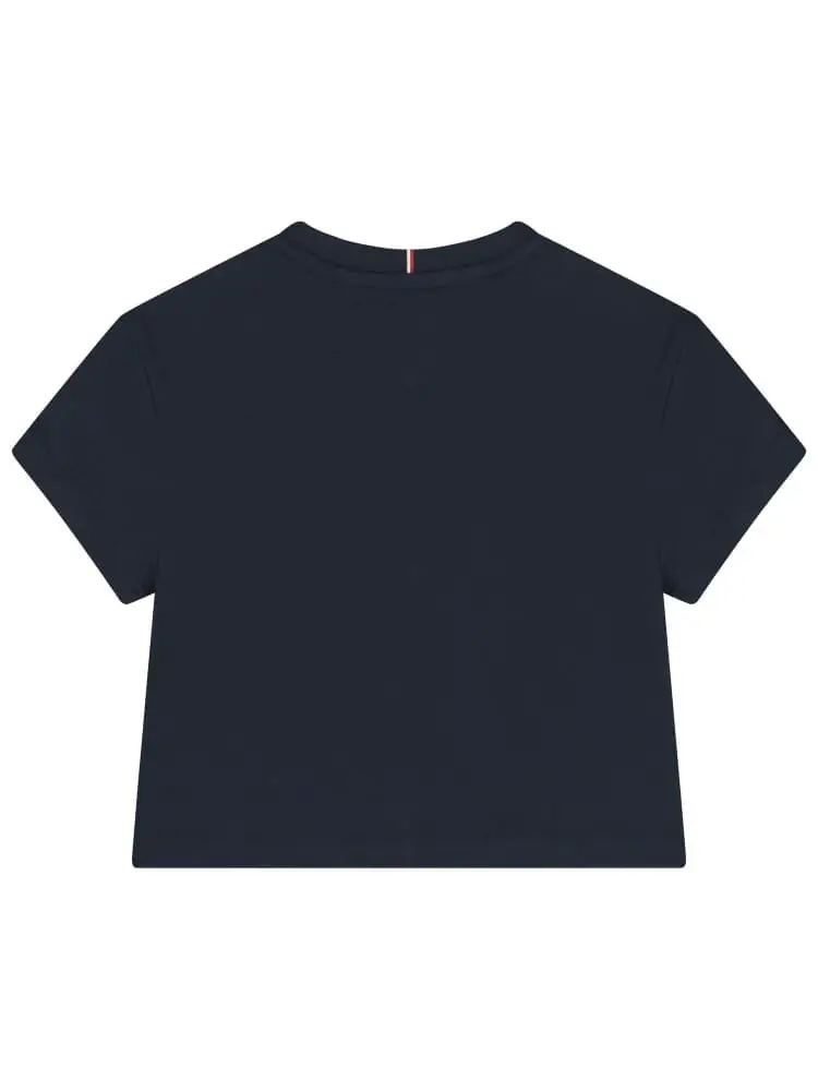 tshirt blu navy bambina maxi logo miniatura 2