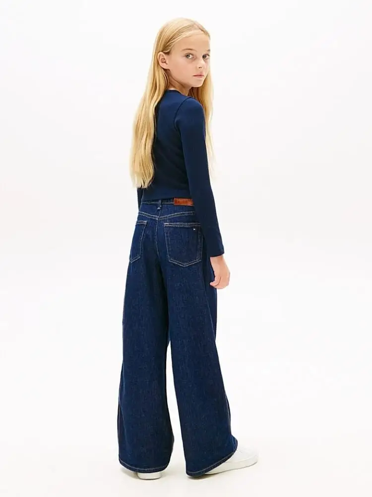 tshirt blu navy bambina mini logo miniatura 2