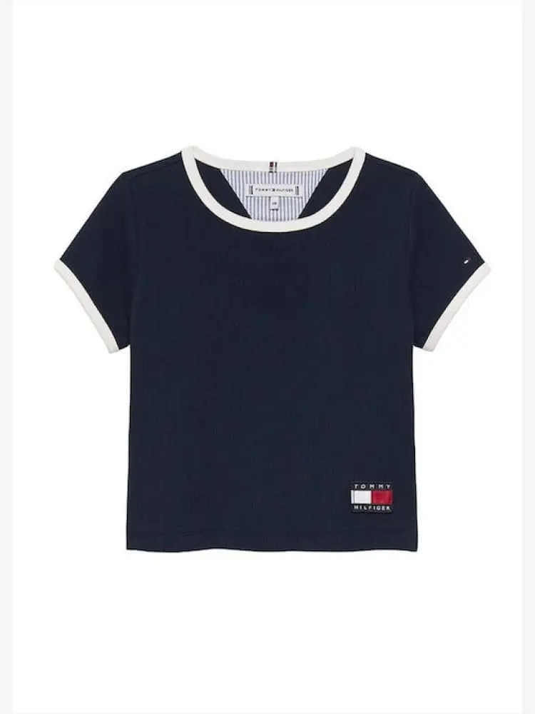 tshirt blu navy bambina mini logo