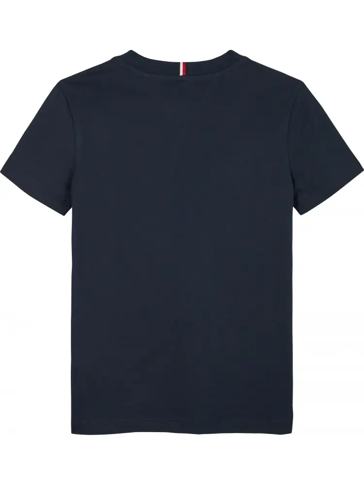 tshirt blu navy bambino in cotone logo sul davanti miniatura 2