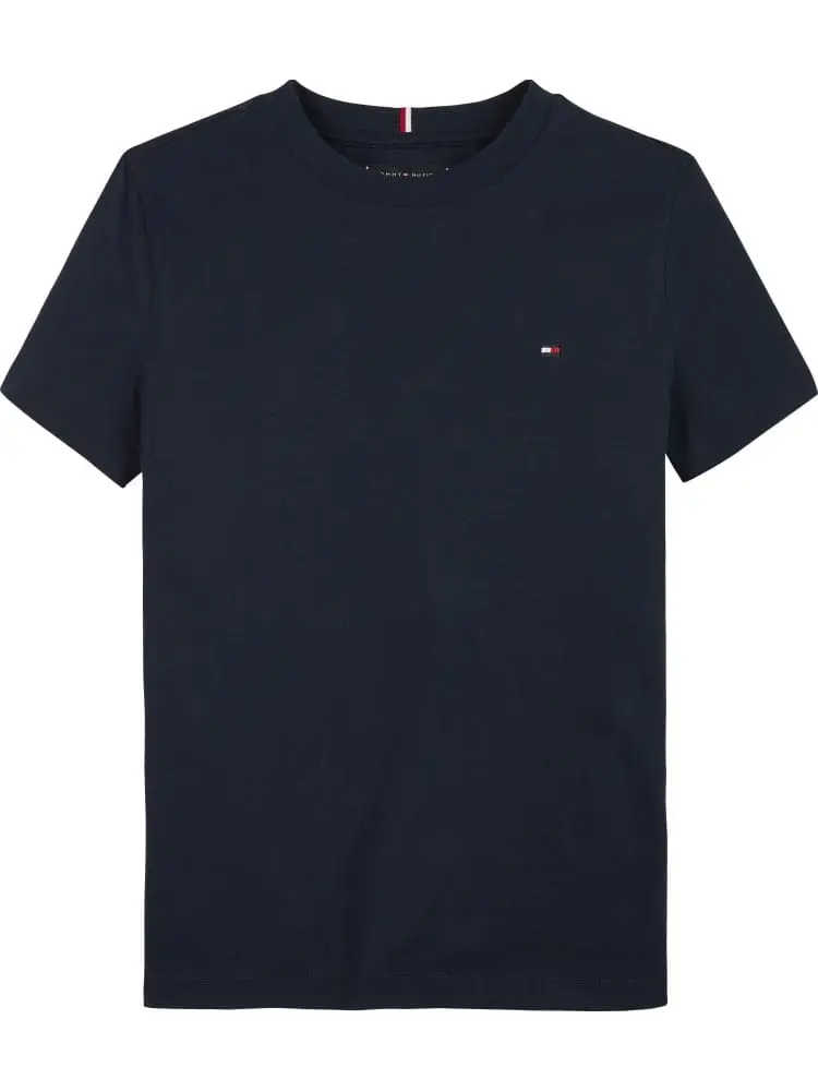 tshirt blu navy bambino in cotone mini logo sul petto