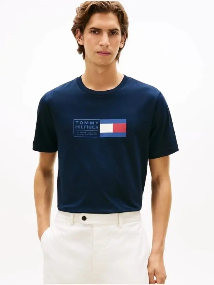 tshirt blu navy uomo maxi logo miniatura 2