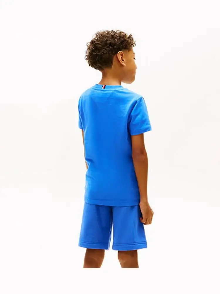 tshirt celeste bambino maxi logo miniatura 2