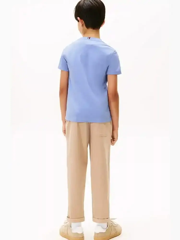 tshirt celeste bambino mini logo miniatura 2