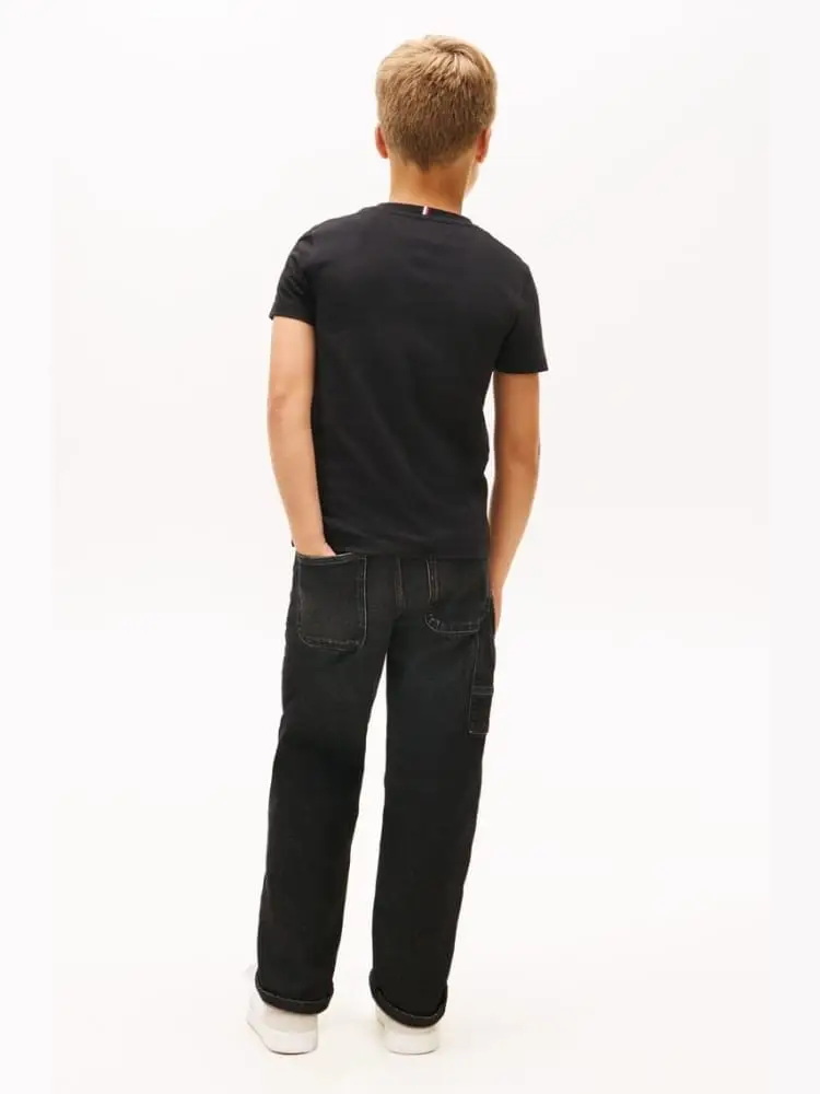 tshirt nera bambino maxi logo miniatura 2