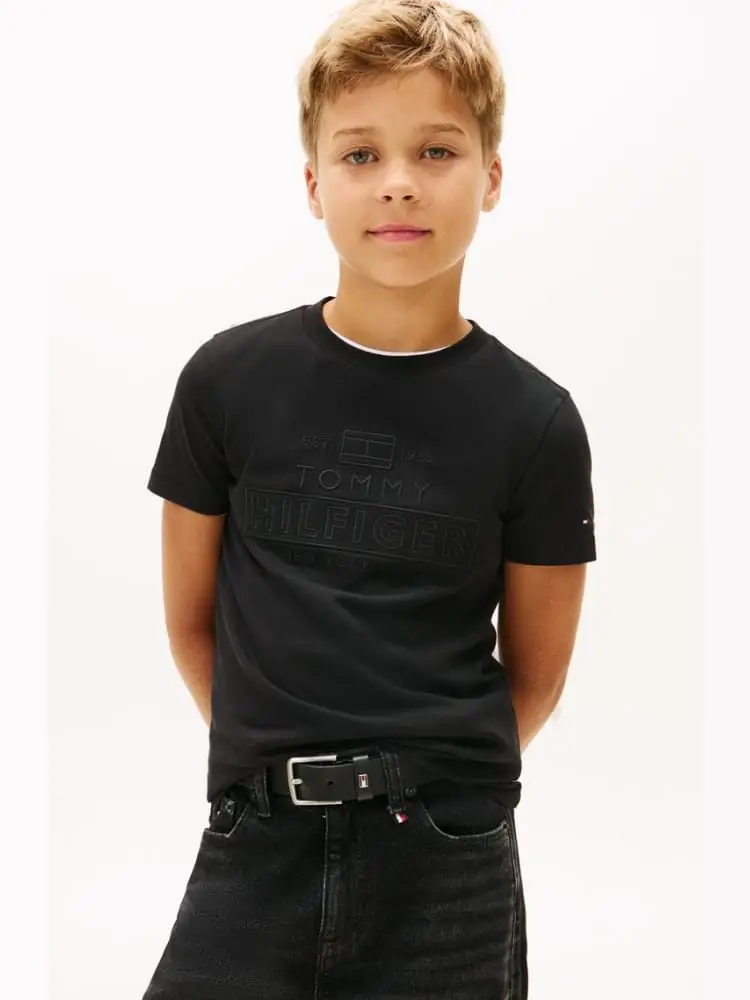 tshirt nera bambino maxi logo