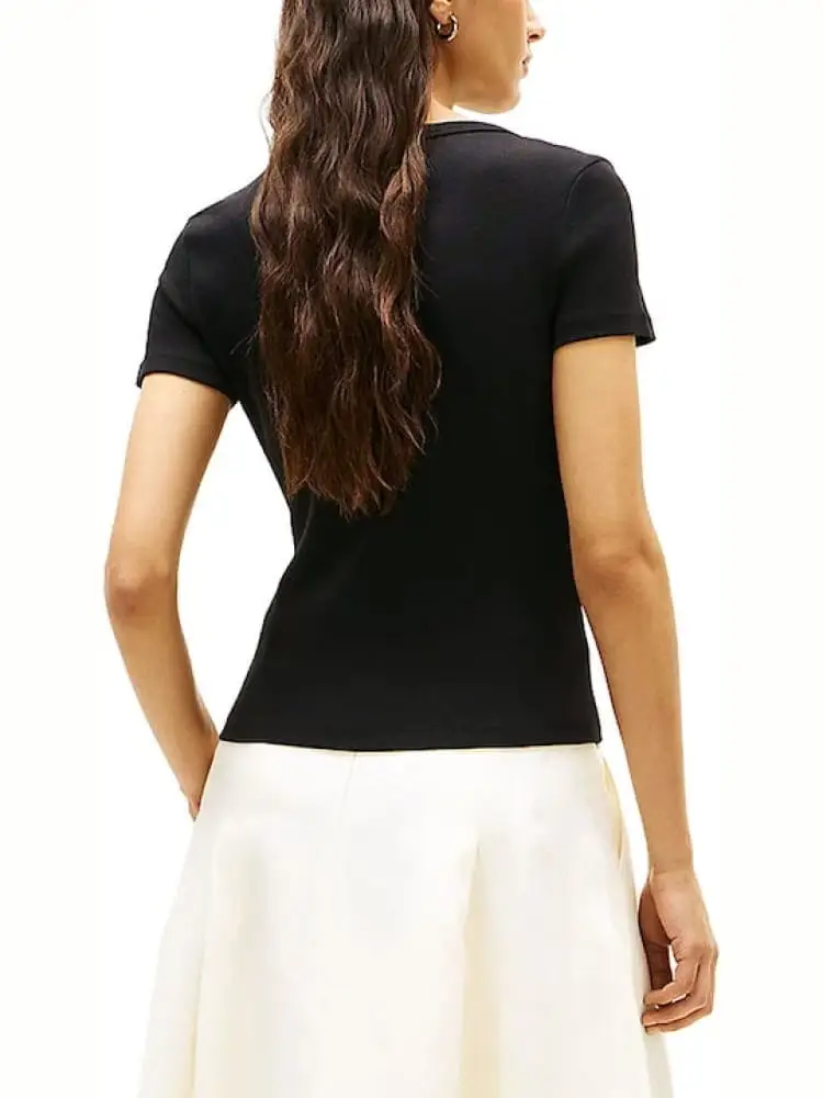 tshirt nera donna mini logo miniatura 3