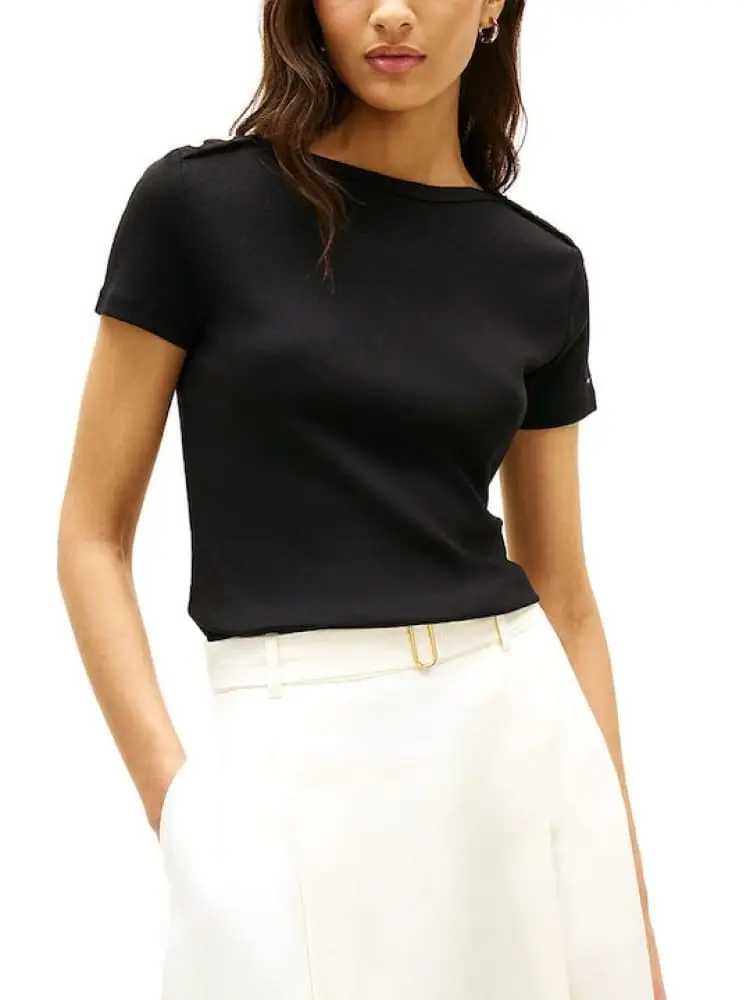 tshirt nera donna mini logo