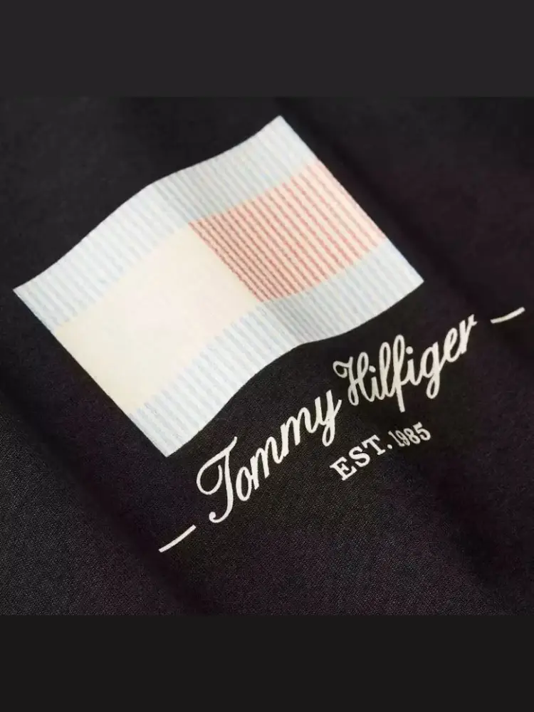 tshirt nera uomo in cotone stampa logo sul davanti miniatura 3