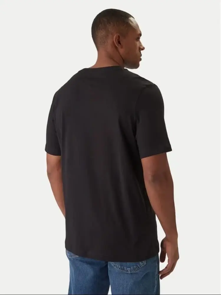 tshirt nera uomo logo sul davanti miniatura 2