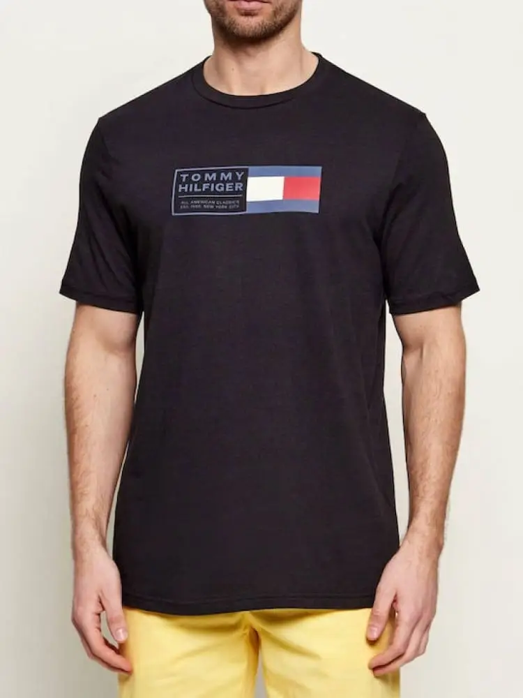 tshirt nera uomo maxi logo