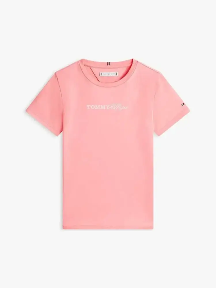 tshirt rosa bambina maxi logo