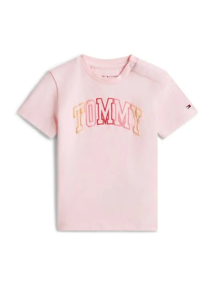 tshirt rosa neonata maxi logo