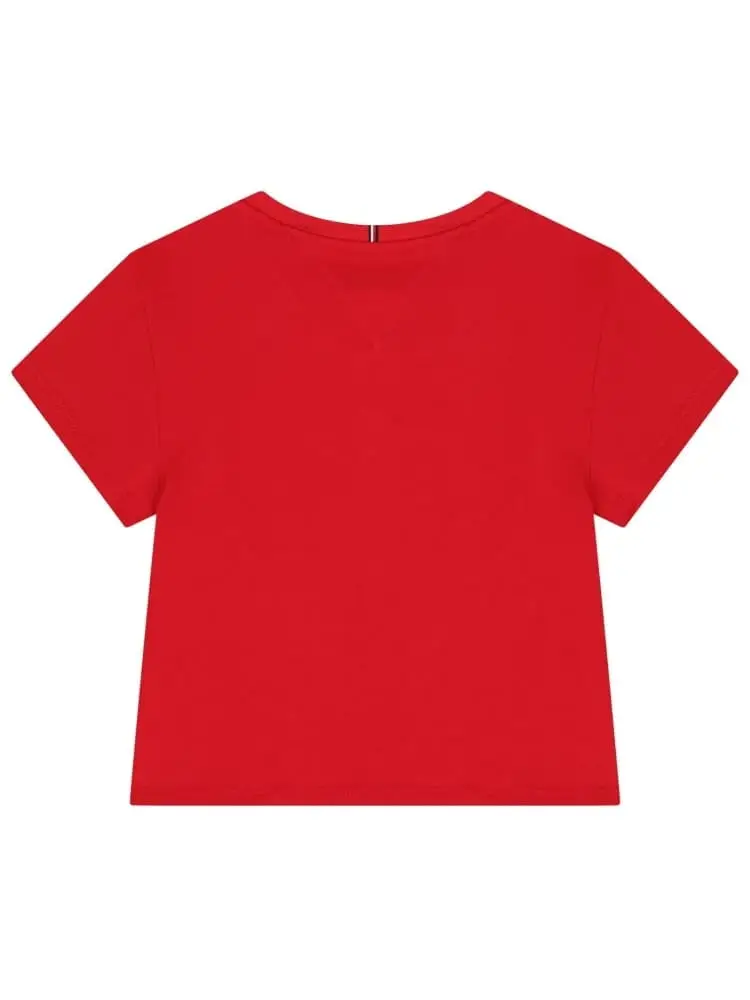 tshirt rossa bambina maxi logo miniatura 2