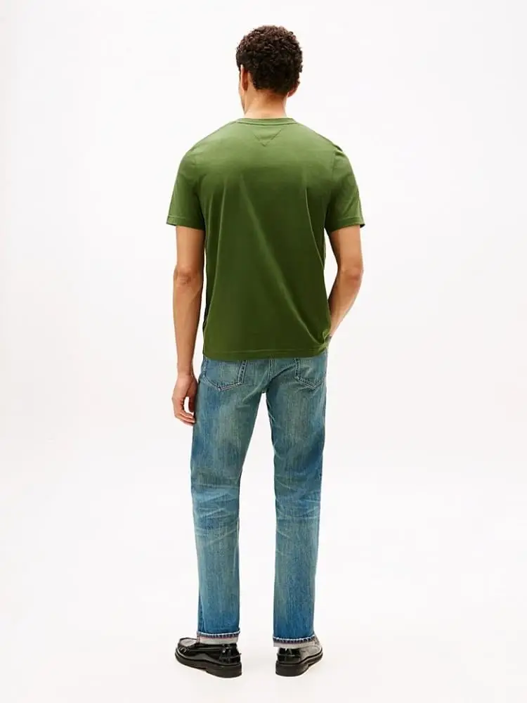 tshirt verde oliva uomo logo sul davanti miniatura 2