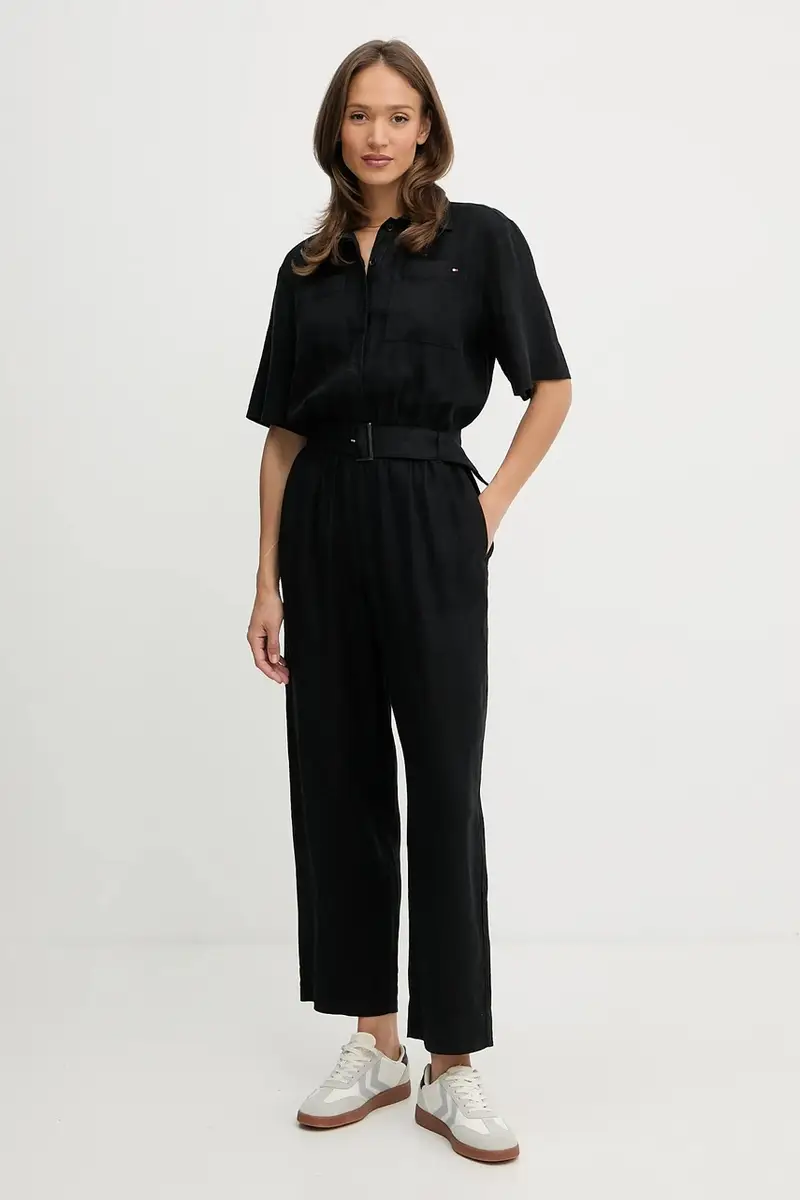 tuta di lino colore nero WW0WW47168 miniatura 2