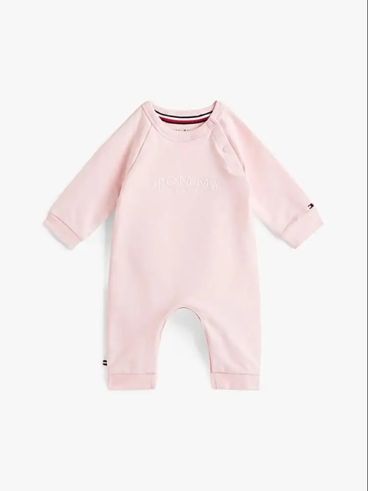 tutina infant in spugna rosacon logo ricamato