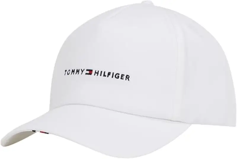 Tommy Hilfiger Uomo Cappellino Foundation Soft 6 Panel con Logo, Bianco (TH Optic White), Taglia Unica