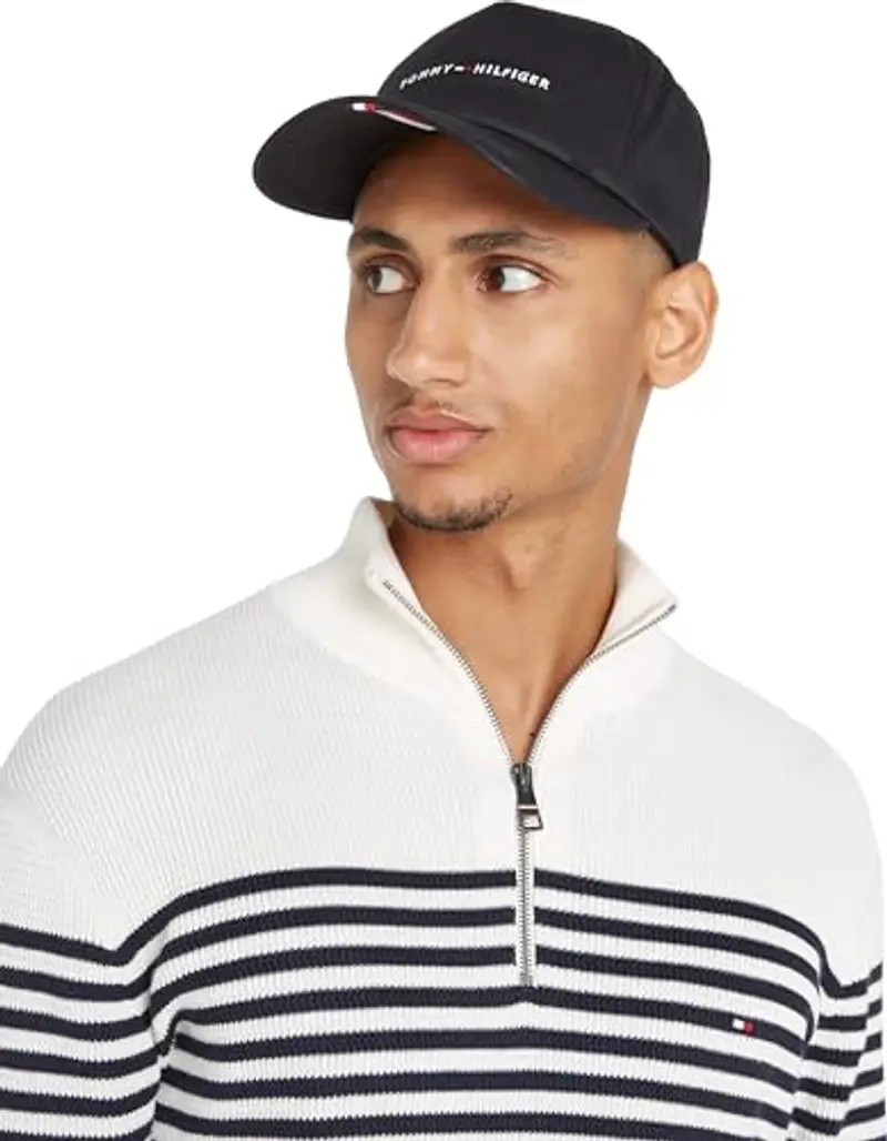 Tommy Hilfiger Uomo Cappellino Foundation Soft 6 Panel con Logo, Nero (Black), Taglia Unica miniatura 3