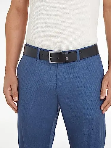 Tommy Hilfiger Uomo Cintura Hampton 4.0 Cintura in Pelle, Nero (Black), 95 cm miniatura 3