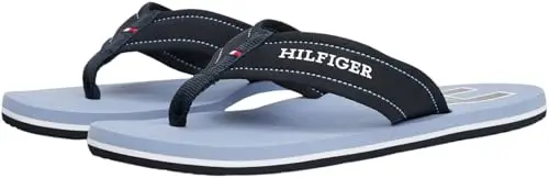 Tommy Hilfiger Uomo Flip Flops Padded Beach Sandal Infradito, Blu (Brisk Blue), 40 miniatura 3