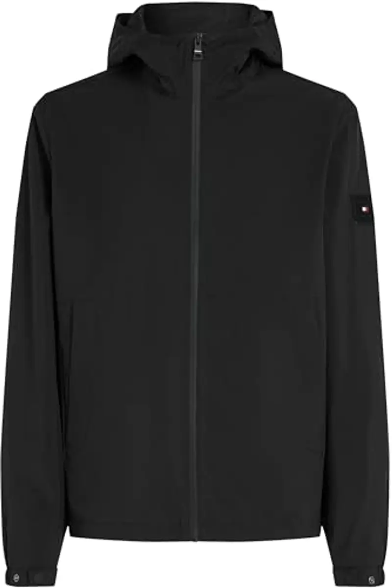 Tommy Hilfiger Uomo Giacca a Vento Branded Hooded Sportiva, Nero (Black), XXL miniatura 3
