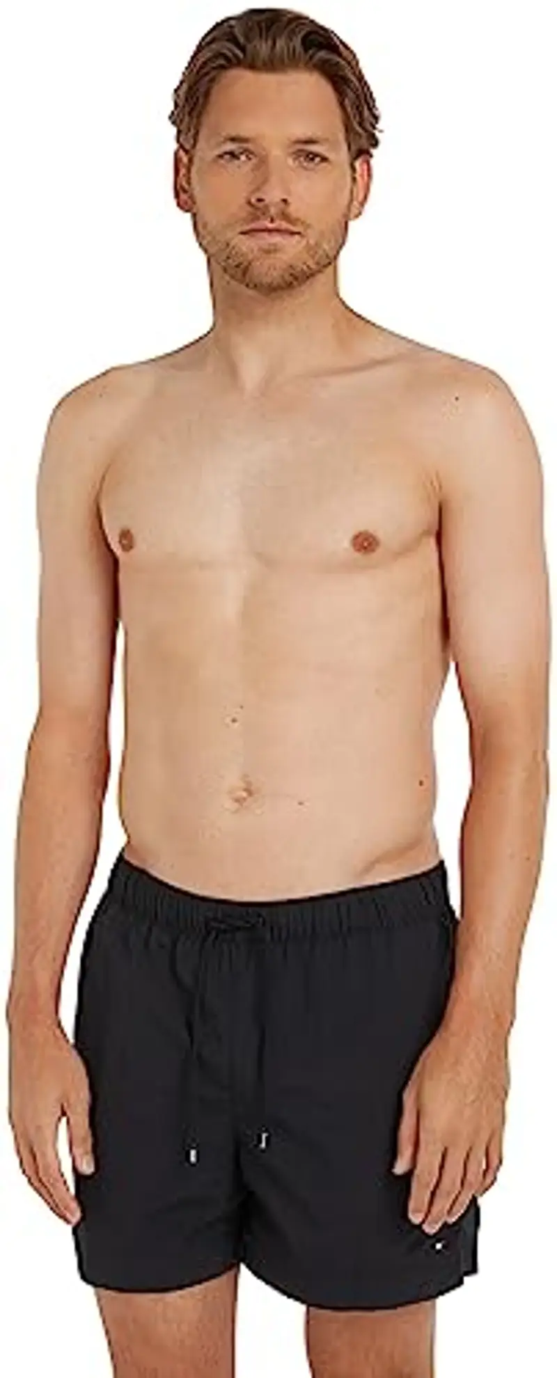 Tommy Hilfiger Uomo Pantaloncino da Bagno Medium Drawstring Lunghezza Media, Nero (Black), XL