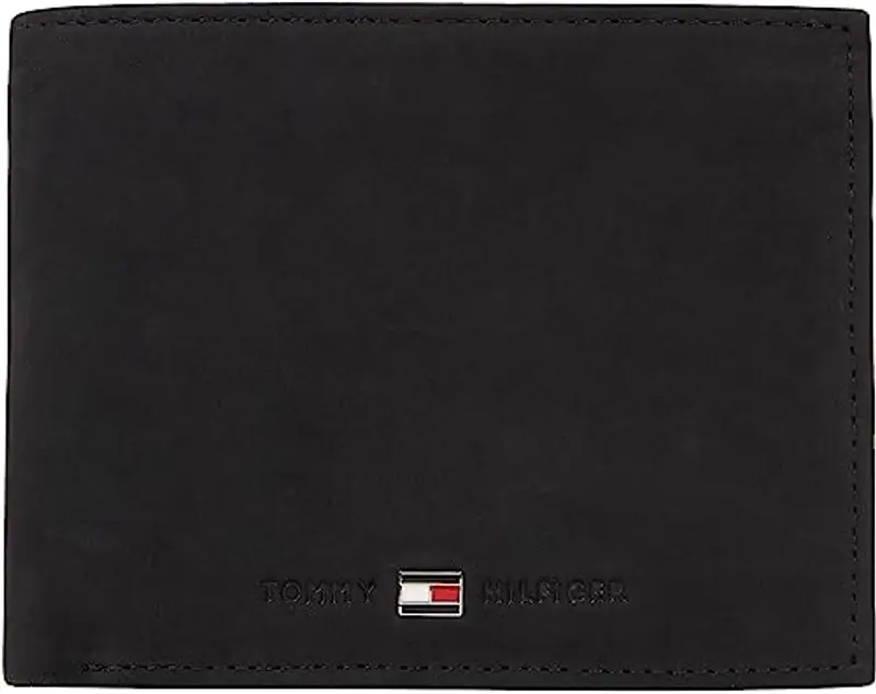 Tommy Hilfiger Uomo Portafoglio Johnson con Scomparto Monete, Nero (Black), Taglia Unica