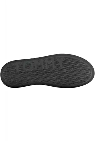 Tommy Hilfiger Uomo Sneakers con Suola Preformata Essential Leather Cupsole in Pelle, Nero (Triple Black), 43 miniatura 3