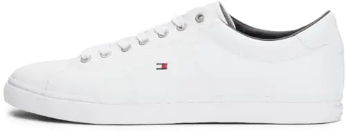 Tommy Hilfiger Uomo Sneakers con Suola Preformata Essential Leather Scarpe, Bianco (White), 44