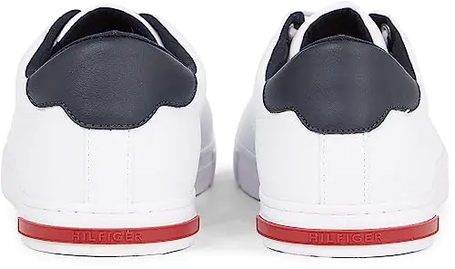 Tommy Hilfiger Uomo Sneakers Vulcanizzate Essential Leather Detail Vulc Scarpe, Bianco (White), 46 miniatura 2