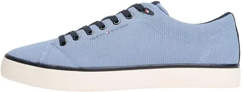 Tommy Hilfiger Uomo Sneakers Vulcanizzate Mesh Profilo Basso, Blu (Brisk Blue), 43