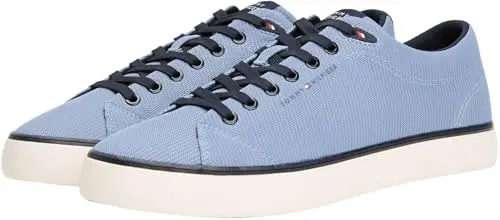 Tommy Hilfiger Uomo Sneakers Vulcanizzate Mesh Profilo Basso, Blu (Brisk Blue), 43 miniatura 3
