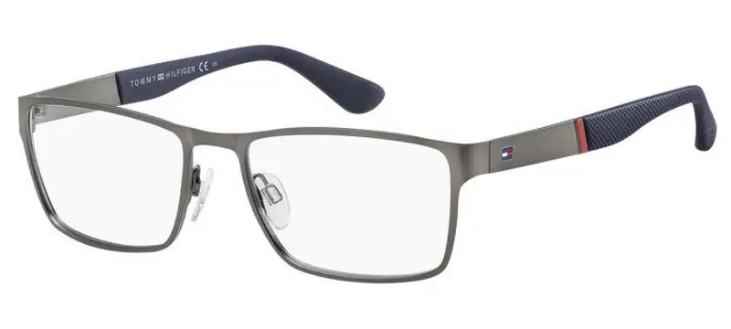 Tommy Hilfiger Uomo TH 1543 R80 Montature da vista Acciaio Canna di fucile  Squadrata