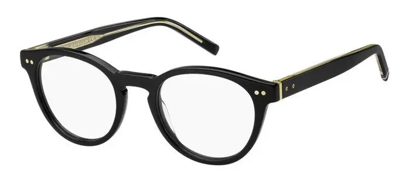 Tommy Hilfiger Uomo TH 1984 807 Montature da vista Bio-acetato Nero  Rotonda