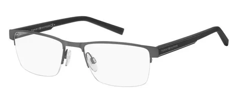 Tommy Hilfiger Uomo TH 1996 R80 Montature da vista Acciaio Canna di Fucile opaco  Squadrata