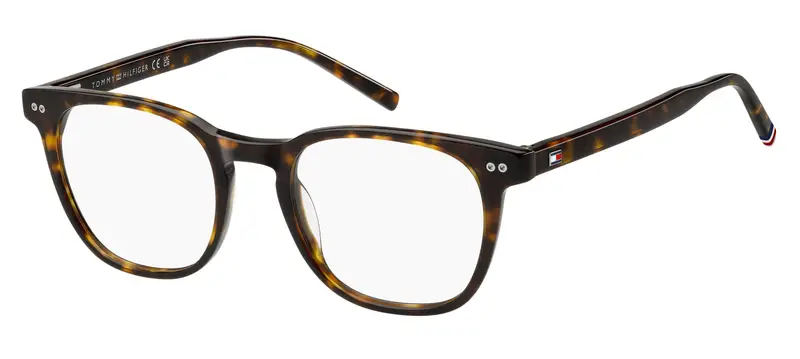 Tommy Hilfiger Uomo TH 2187 086 Montature da vista Acetato Havana Squadrata Normale