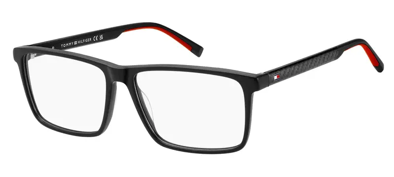 Tommy Hilfiger Uomo TH 2198 OIT Montature da vista Acetato Nero Squadrata Normale