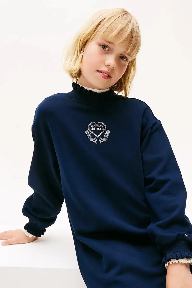 vestito bambina colore blu navy KG0KG08795 miniatura 4