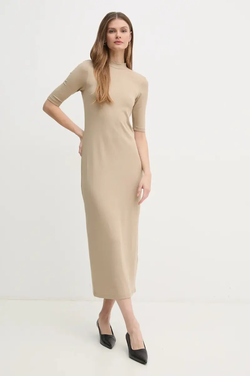 vestito colore beige WW0WW44430 miniatura 4