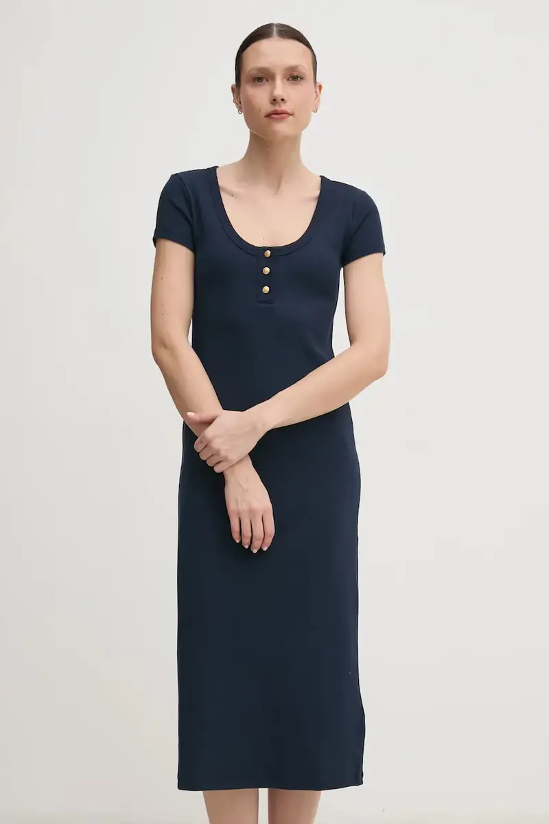 vestito colore blu navy WW0WW43864 miniatura 3