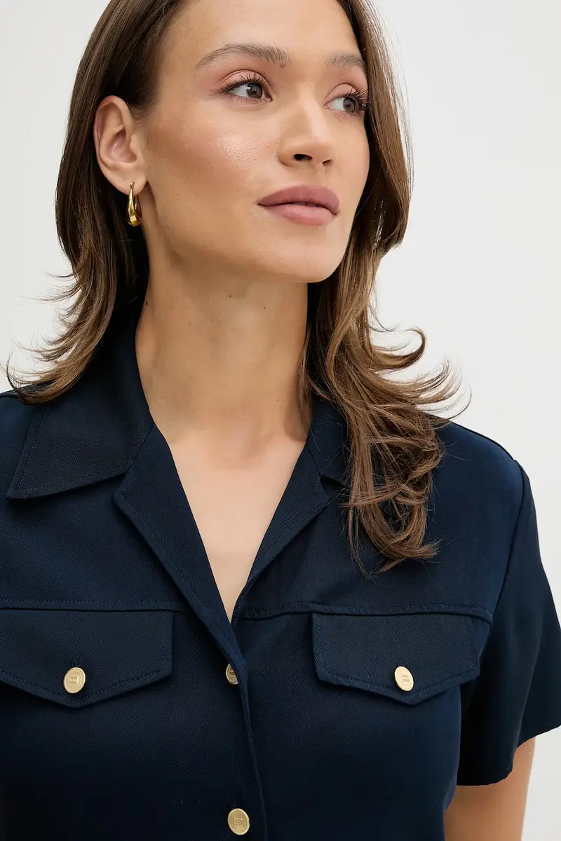 vestito colore blu navy WW0WW45819 miniatura 4