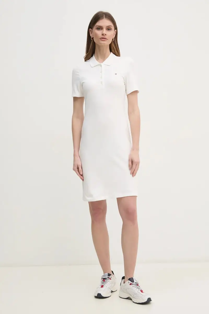 vestito colore blu WW0WW43228 Bianco miniatura 2