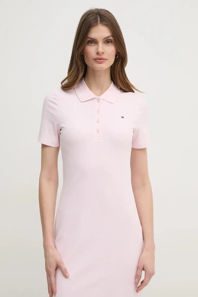 vestito colore blu WW0WW43228 Rosa miniatura 4