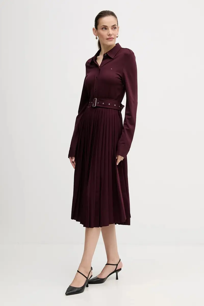 vestito colore granata WW0WW48398 miniatura 2