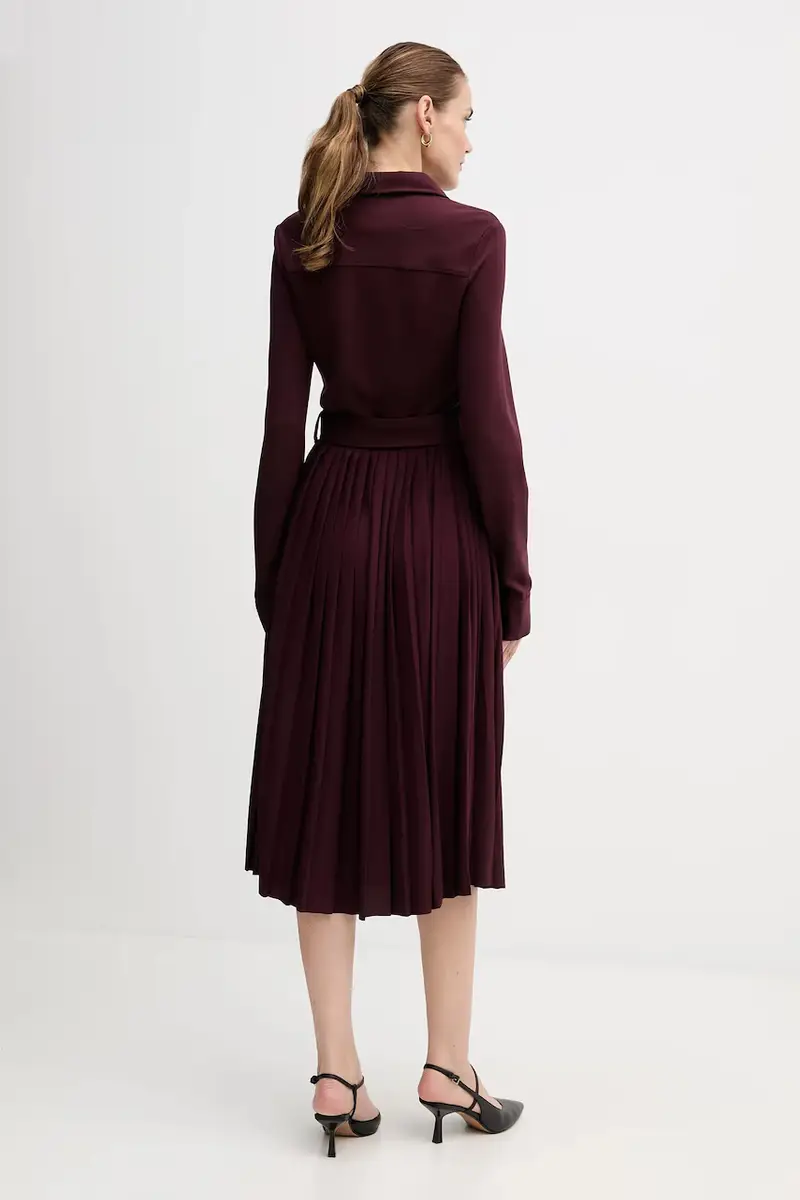 vestito colore granata WW0WW48398 miniatura 3